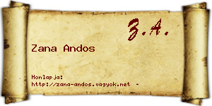 Zana Andos névjegykártya